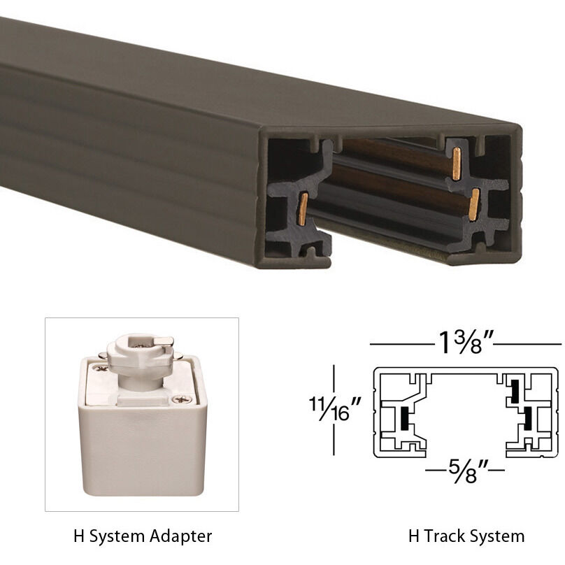 H Track 120 Dark Bronze Track Component Ceiling Light, WAC Limited