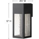 Rook LED 12 inch Satin Black Outdoor Wall Mount Lantern, Medium