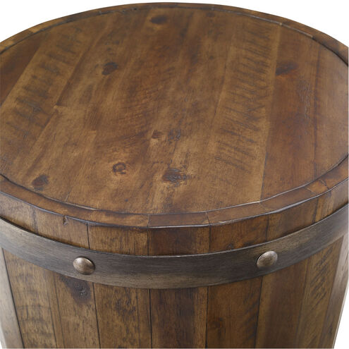 Ceylon 24 X 19 inch Weathered Walnut and Burnished Brushed Steel Accent Table