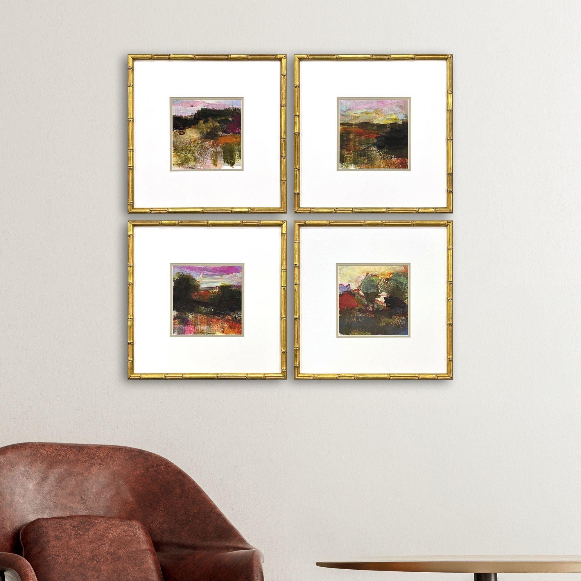 Lost Rugged Green and Orange and Pink and Multi Framed Art