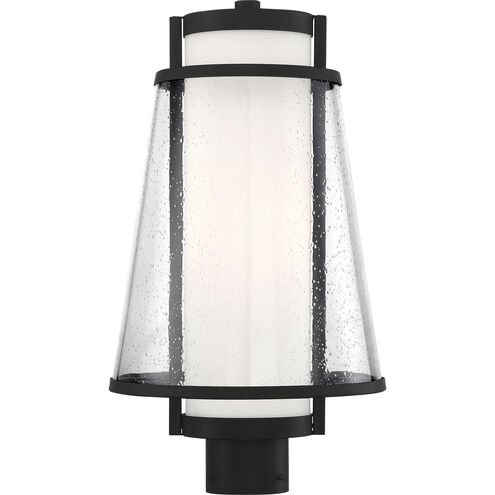 Anau 1 Light 18.38 inch Matte Black and Glass Outdoor Post Lantern