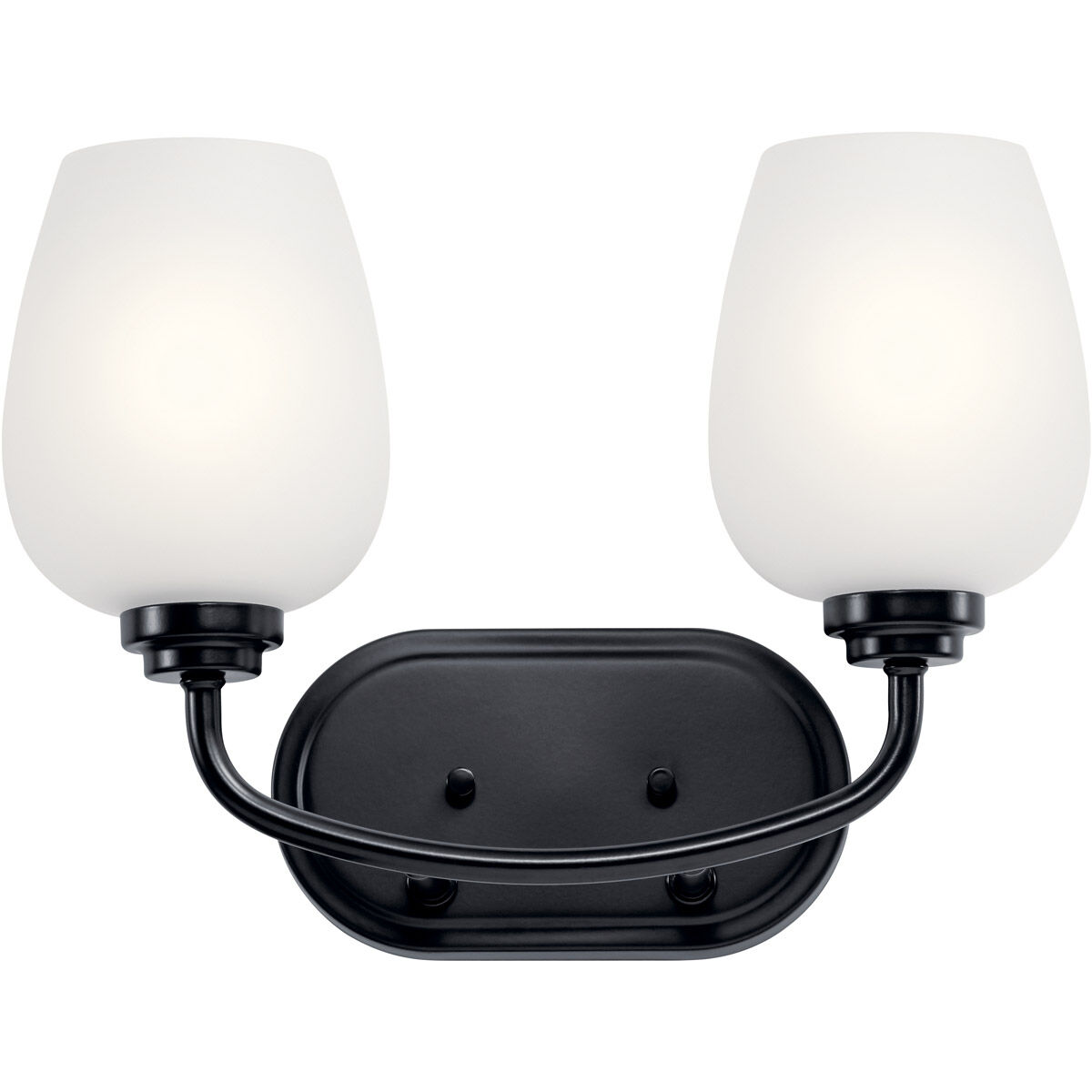 Valserrano 2 Light 15 inch Black Wall Mt Bath 2 Arm Wall Light