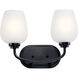 Valserrano 2 Light 15 inch Black Wall Mt Bath 2 Arm Wall Light