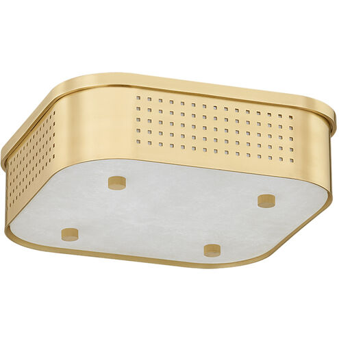 Madison Square LED 13.25 inch Aged Brass Flush Mount Ceiling Light