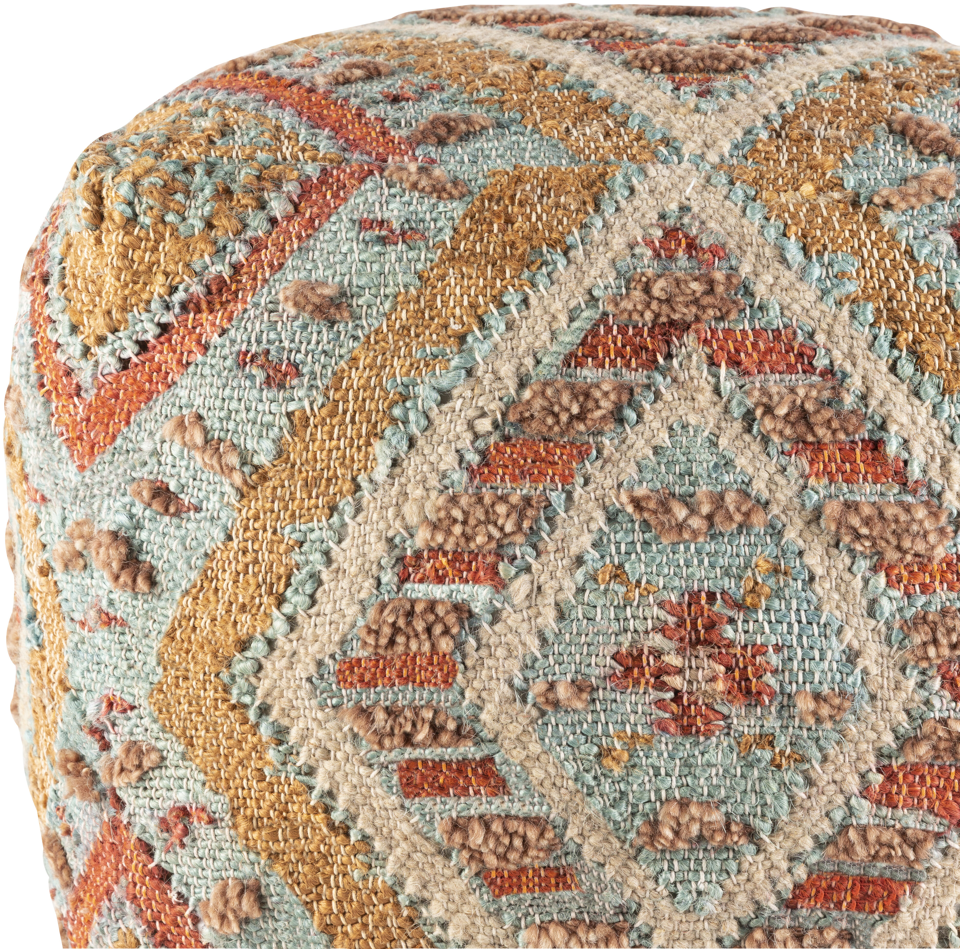 Luanda 18 inch Aqua Pouf, Cube
