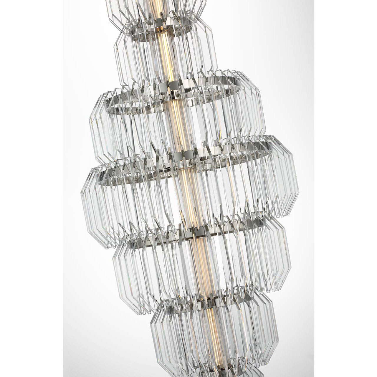 Waterford Killarney LED 19 inch Polished Nickel Layered Entry Chandelier Ceiling Light