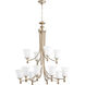 Rossington 12 Light 35.25 inch Aged Silver Leaf Chandelier Ceiling Light