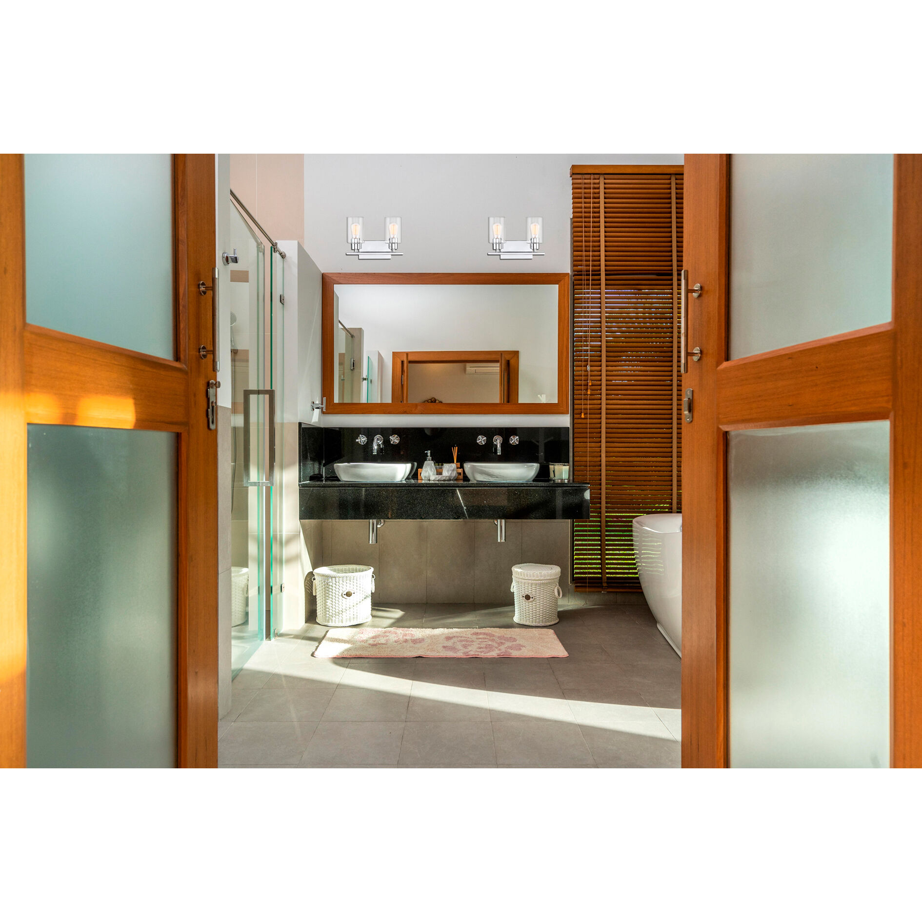 Lambert 2 Light 13.25 inch Polished Chrome Bathroom Vanity Light Wall Light