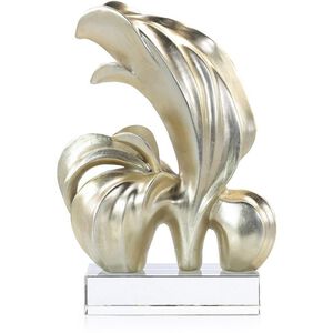 Silver Flourish 16.5 X 11.75 inch Sculpture, on Crystal Base, II