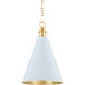 Fenimore 1 Light 12.5 inch Aged Brass and Soft Blue Pendant Ceiling Light