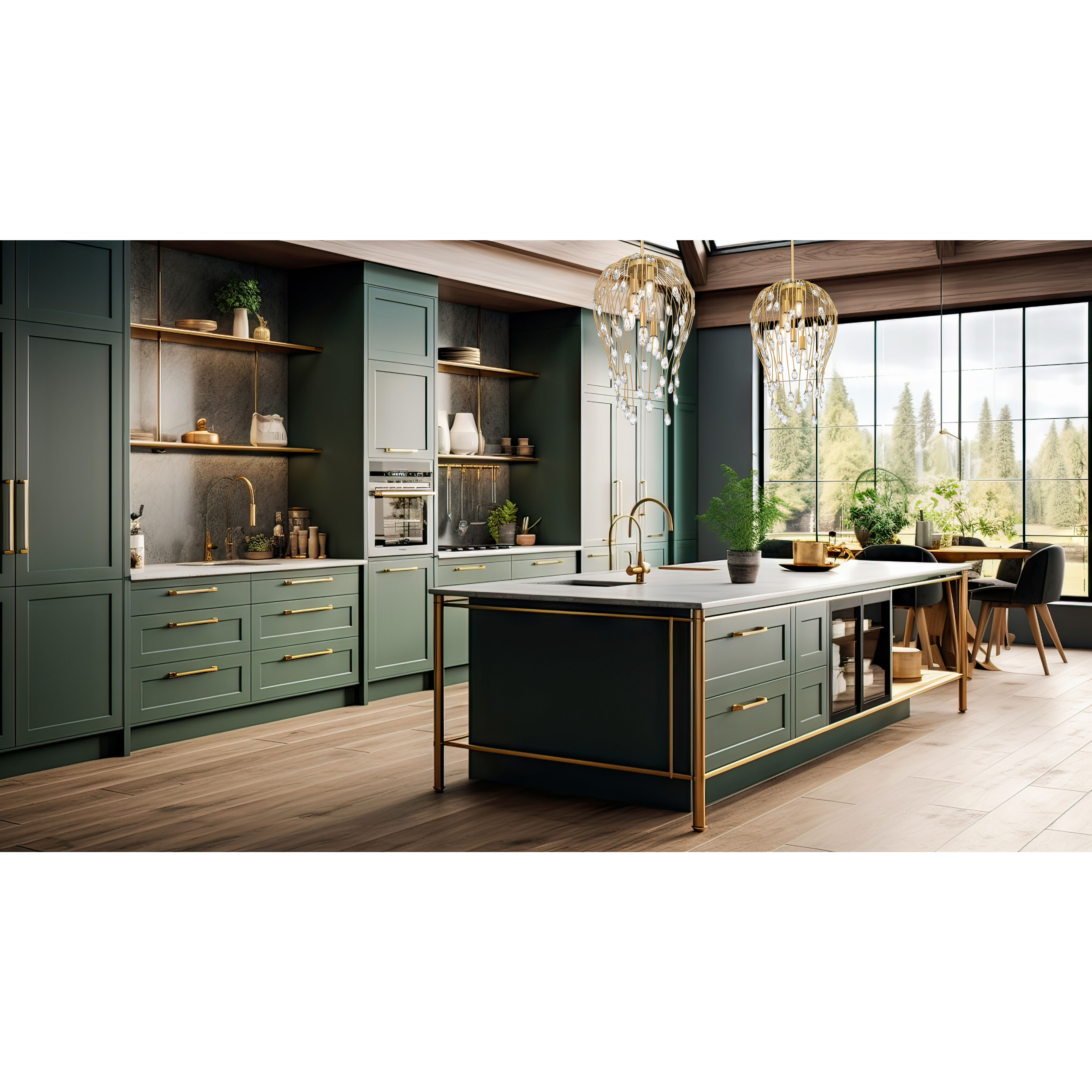 Gabriella 5 Light 15 inch Modern Gold Pendant Ceiling Light