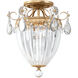 Bagatelle 3 Light 10.5 inch French Gold Semi-Flush Mount Ceiling Light in Heritage