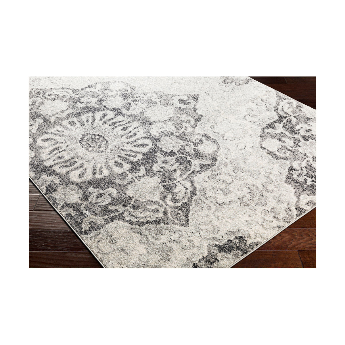 Elaziz 90 X 63 inch Medium Gray/Light Gray/Black/White Rugs, Rectangle