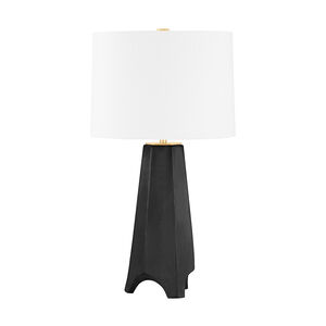 Earlville 29 inch 75.00 watt Aged Brass/Hematite Ceramic Combo Table Lamp Portable Light
