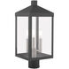 Nyack 3 Light 20 inch Scandinavian Gray Outdoor Post Top Lantern