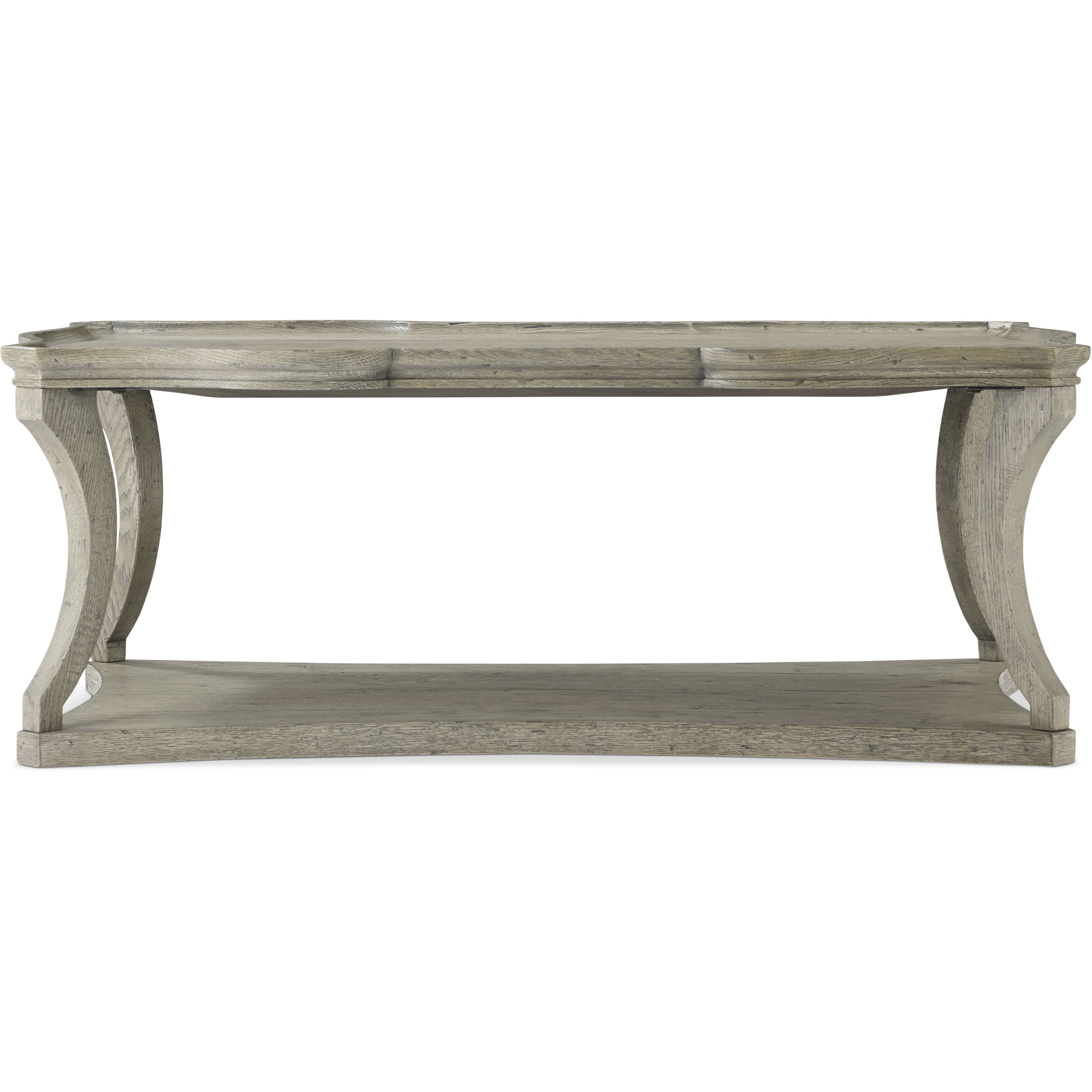 Ennis Serpentine 48 X 28 inch Grey Echo Oak Cocktail Table, Wooden, Echoes