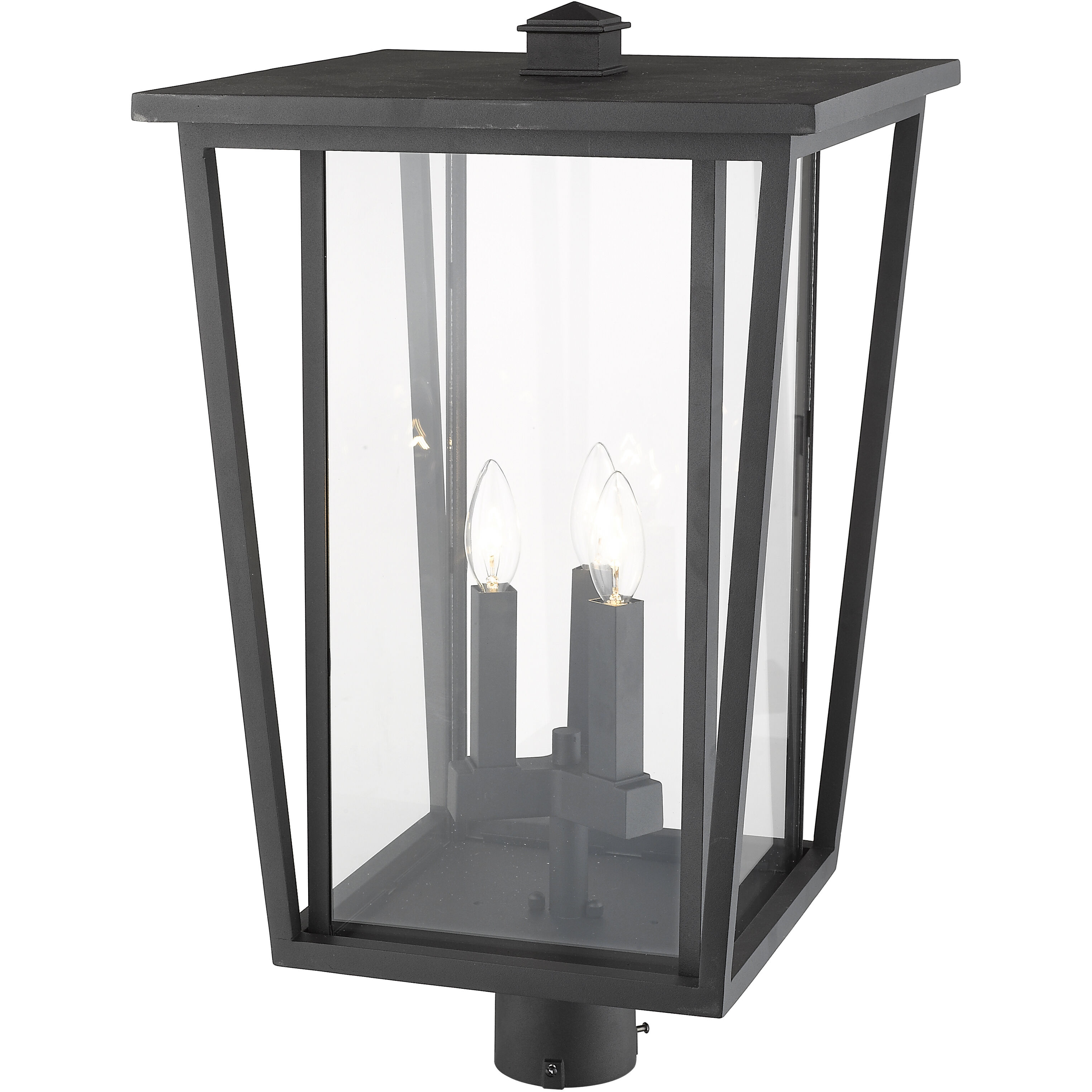 Seoul 3 Light 23.75 inch Black Outdoor Post Mount Fixture in 20