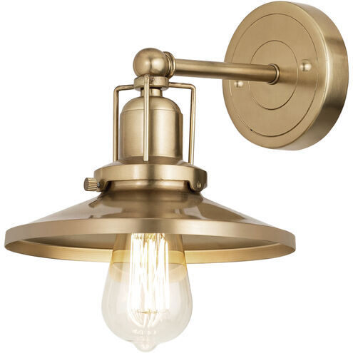 English Pub 1 Light 10 inch Satin Brass Vanity Light Wall Light