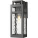 Ridgeway 1 Light 12.5 inch Matte Black Outdoor Sconce in Waterglass