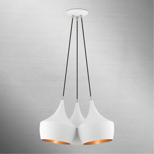 Waldorf 3 Light 21 inch White Cluster Pendant Ceiling Light