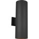 Outdoor Cylinders 2 Light 18.25 inch Black Outdoor Wall Lantern
