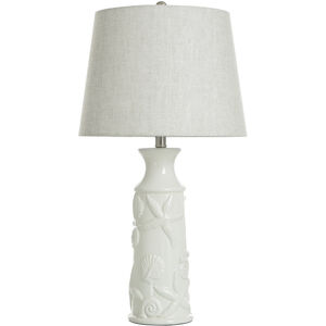 Walton Ceramic 28.75 inch 100.00 watt White and Polished Nickel Table Lamp Portable Light in Cream Glazed