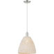 Downtown Urban Natural Ballston Dome 1 Light 11.75 inch Brushed Satin Nickel Mini Pendant Ceiling Light