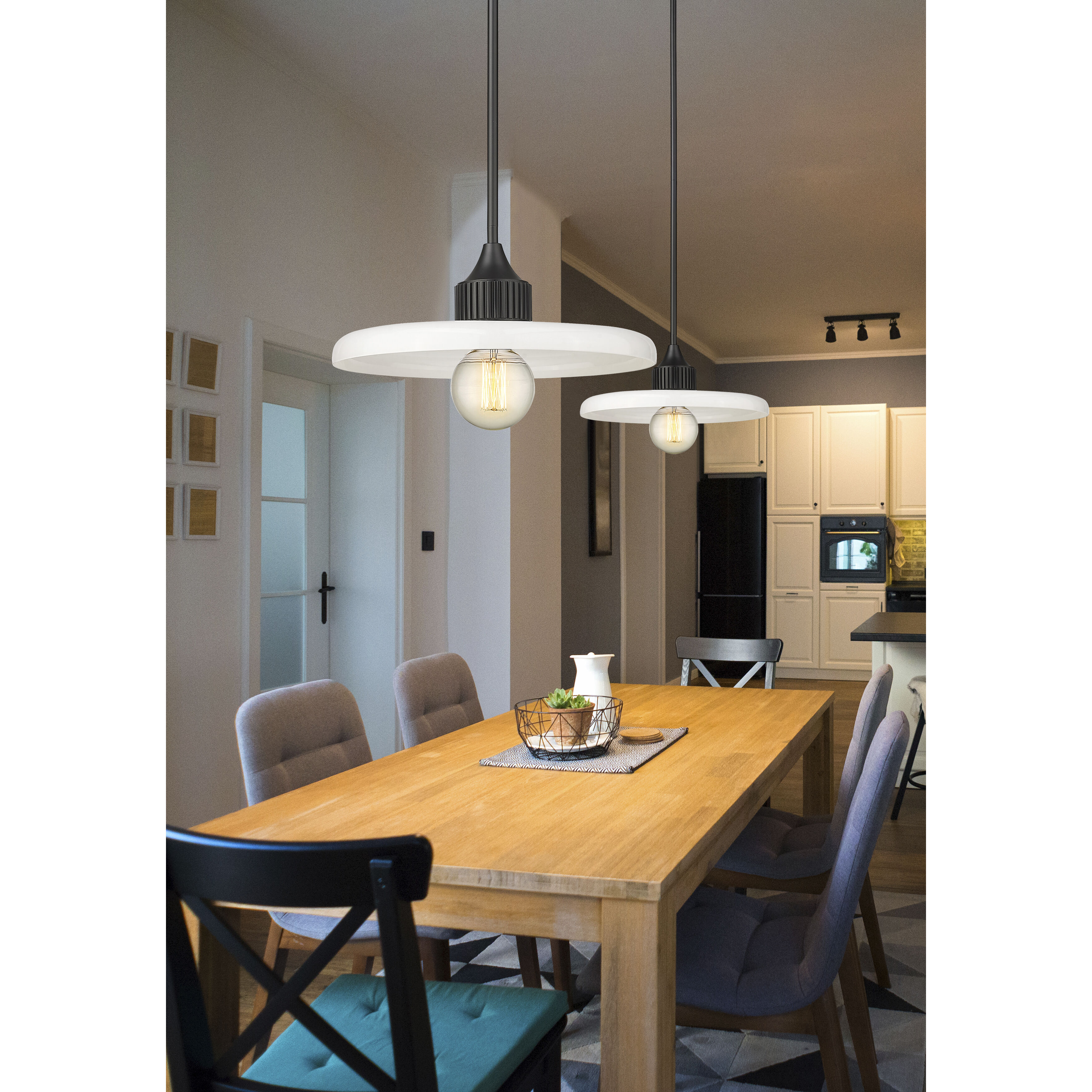 Paloma 1 Light 14 inch Matte Black Pendant Ceiling Light