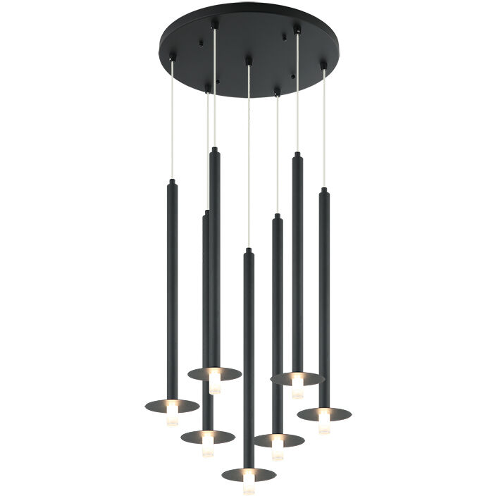 Reigndrop 7 Light 17.75 inch Matte Black Pendant Ceiling Light