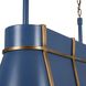 Brasserie 3 Light 32.5 inch French Blue and Heritage Bronze Linear Pendant Ceiling Light