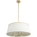 Coco 8 Light 32 inch Matte White/French Gold Pendant Ceiling Light
