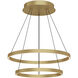 Cerchio LED 23.63 inch Brushed Gold Chandelier Ceiling Light