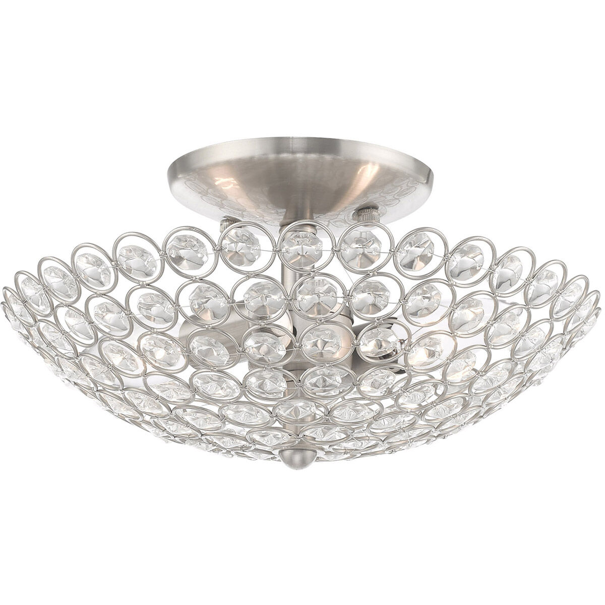 Cassandra 2 Light 11 inch Brushed Nickel Pendant Ceiling Light