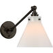 Chapman & Myers Parkington LED 8.5 inch Bronze Single Library Wall Light in White Glass
