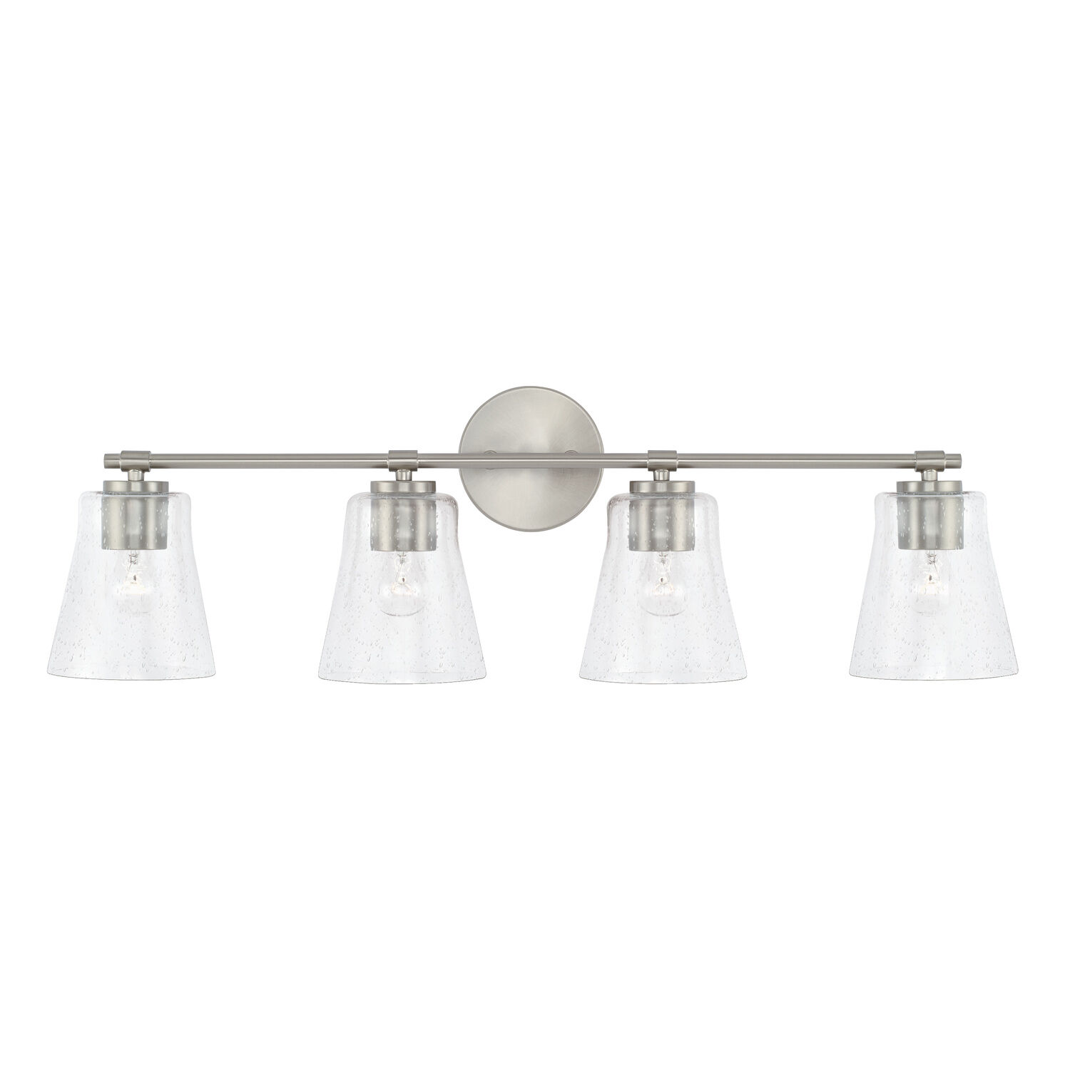 Baker 4 Light 32 inch Brushed Nickel Vanity Light Wall Light