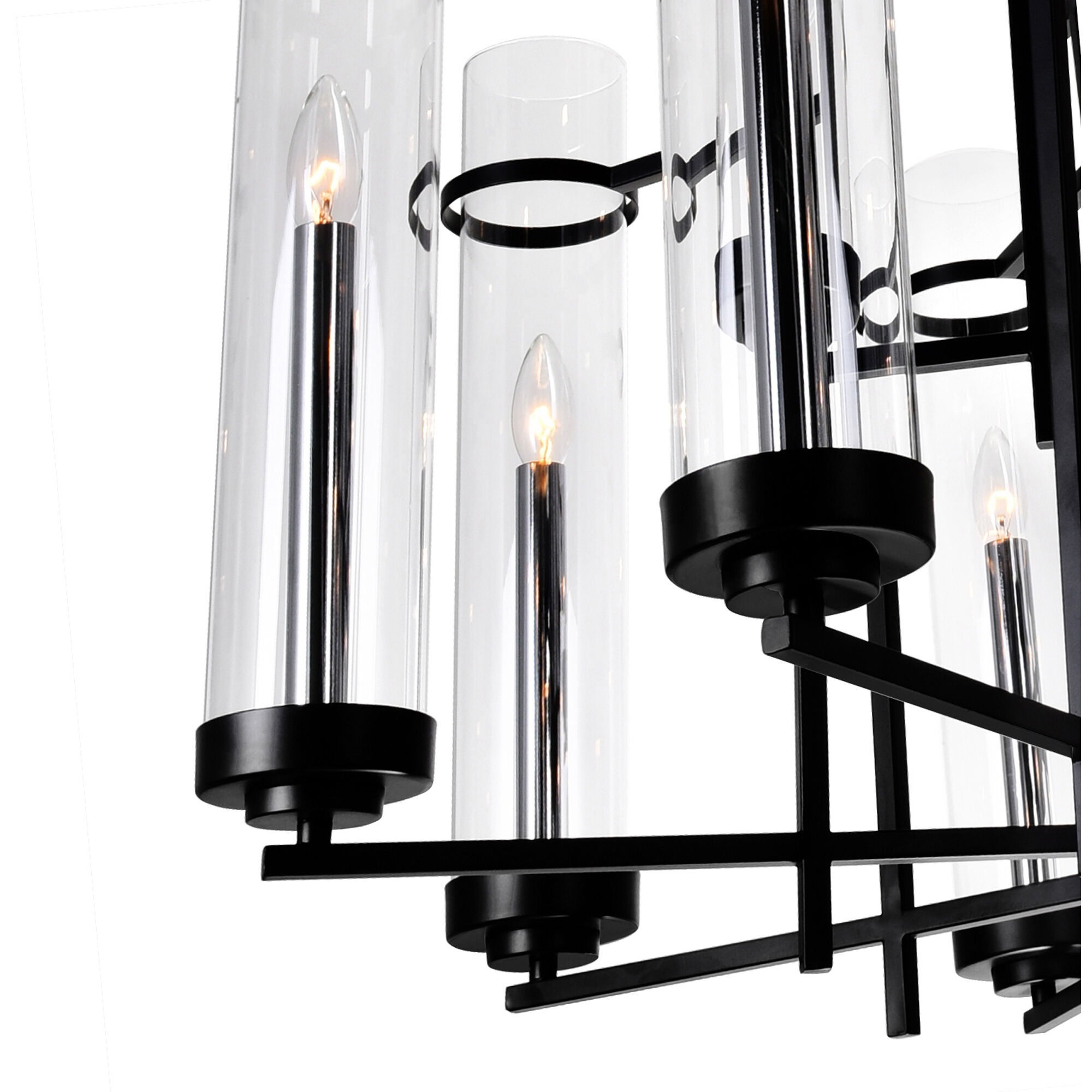 Sierra 8 Light 13 inch Black Up Chandelier Ceiling Light
