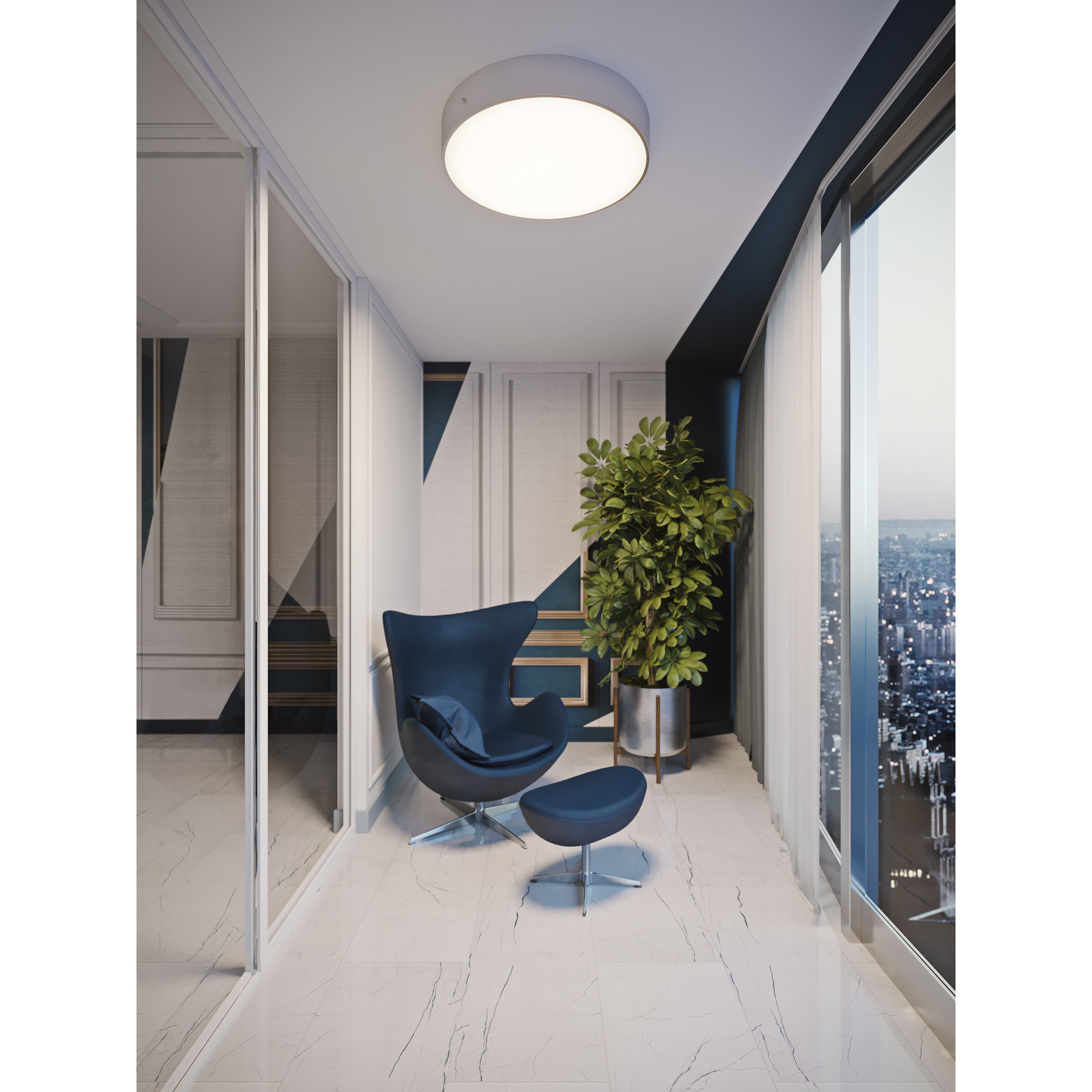 Bailey LED 24 inch Satin Nickel Flush Mount Ceiling Light