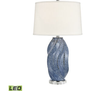 Blue Swell 28 inch 9.00 watt Blue with Clear Table Lamp Portable Light