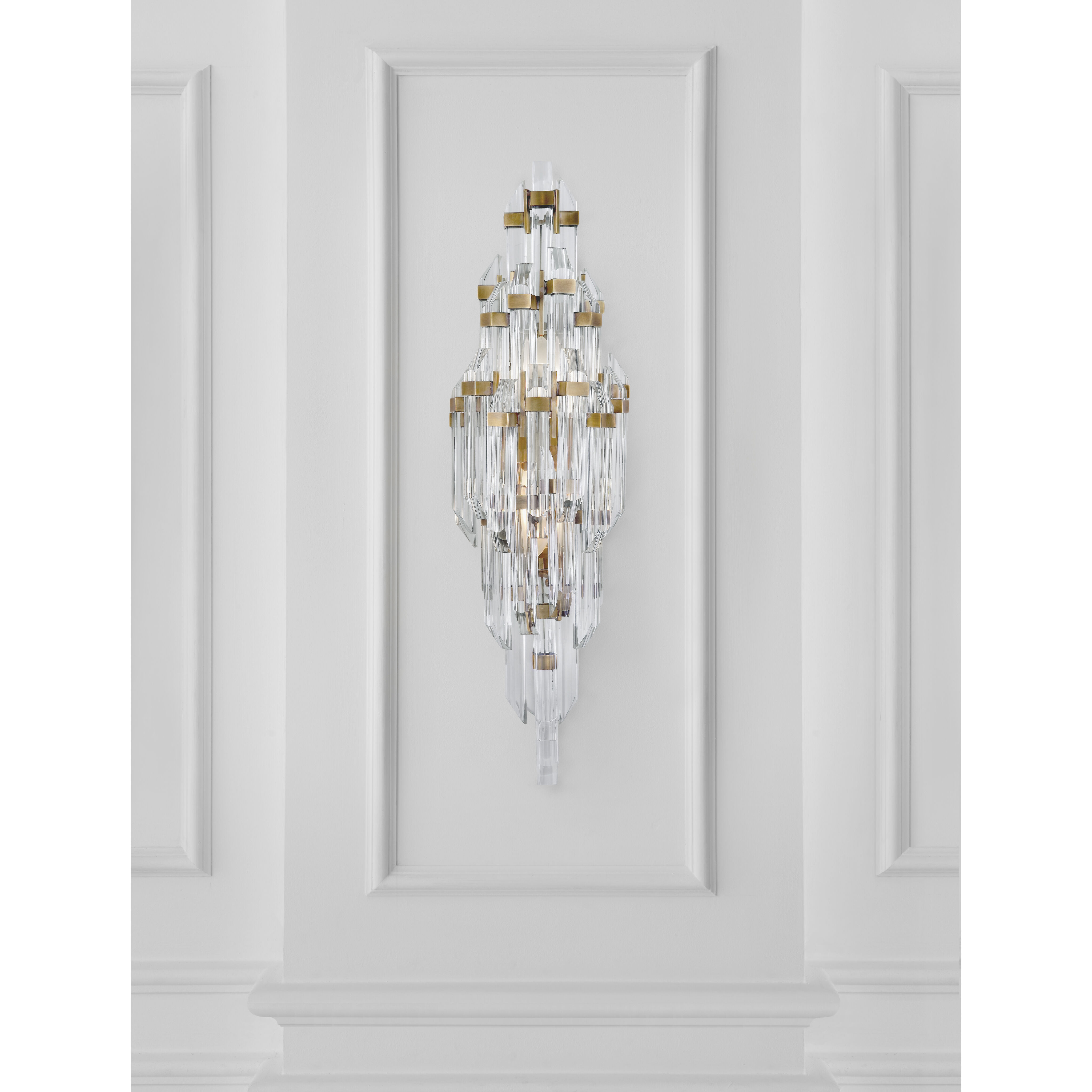 Suzanne Kasler Adele 2 Light 7 inch Hand-Rubbed Antique Brass with Clear Acrylic Sconce Wall Light, Small