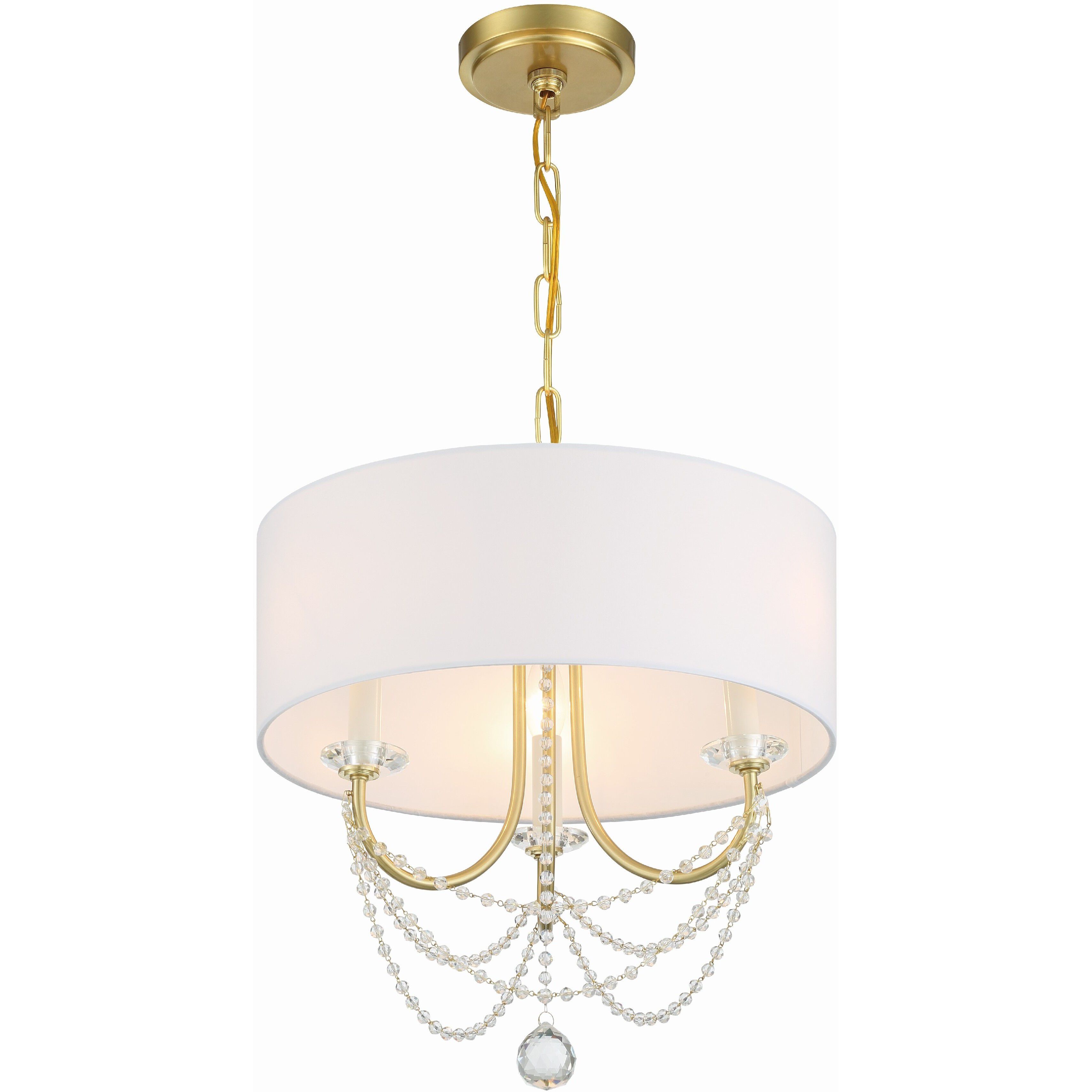 Delilah 3 Light 15.75 inch Aged Brass Mini Chandelier Ceiling Light