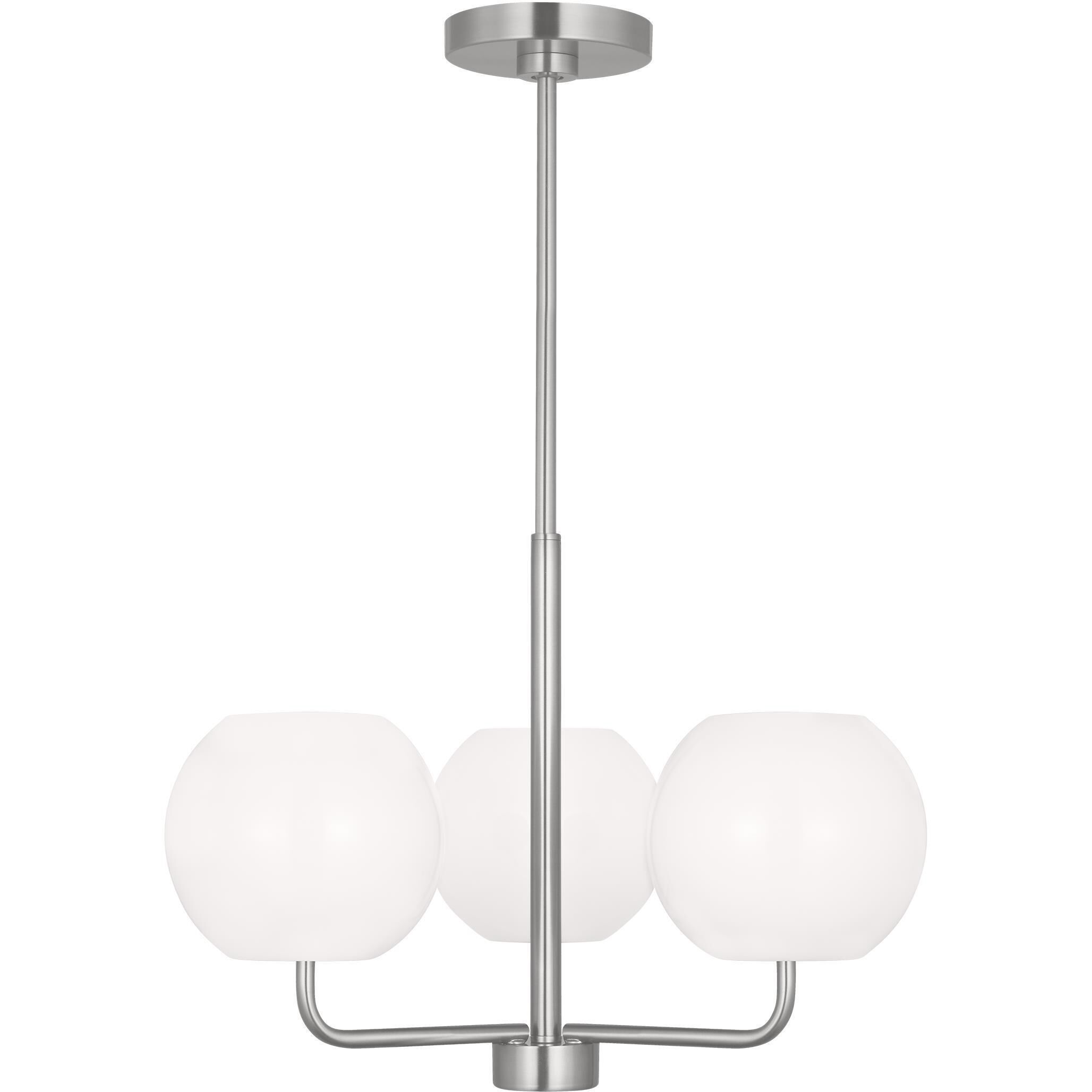 Rory 3 Light 21 inch Brushed Steel Chandelier Ceiling Light