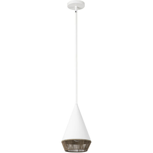 Daphne 1 Light 7.13 inch White and Brown Cotton Rope Pendant Ceiling Light