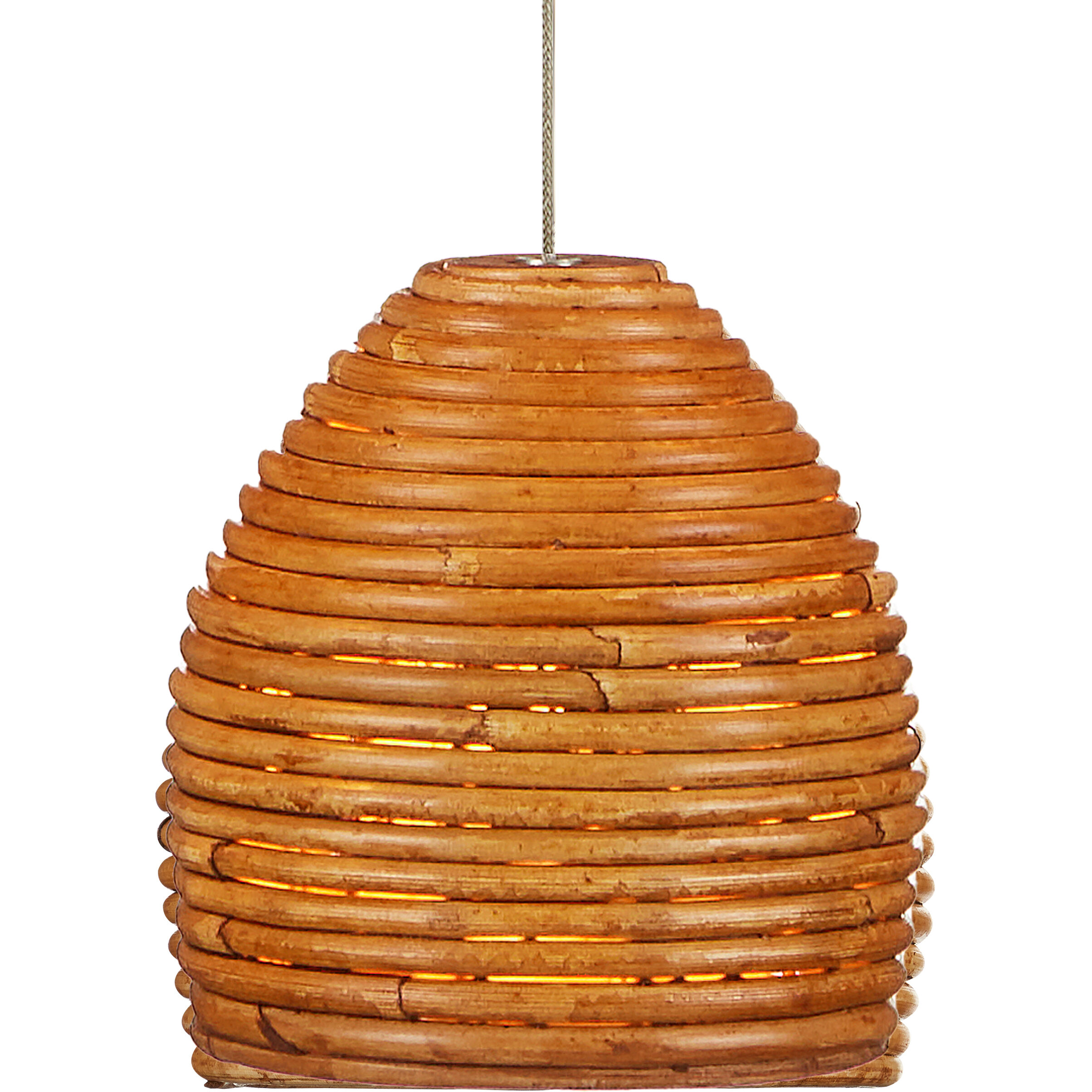 Beehive 15 Light 48 inch Natural Rattan and Silver Multi-Drop Pendant Ceiling Light