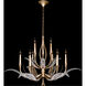 Plume 9 Light 45 inch Gold Chandelier Ceiling Light in Dichroic Feathers Studio Glass
