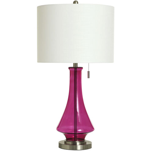 Bleaker 33 inch 150.00 watt Fuchsia Pink and Silver Table Lamp Portable Light