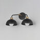 Thelonious 2 Light 19.25 inch Black and Natural Aged Brass Bath Vanity Wall Light