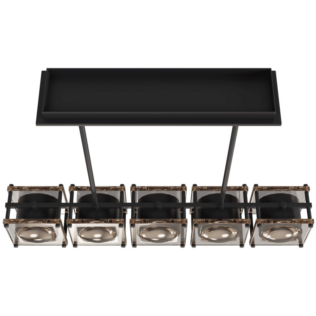 Peninisula 5 Light 8 inch Matte Black Chandelier Ceiling Light