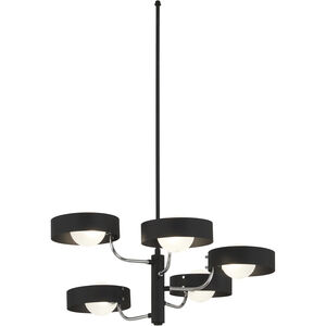 Lift Off 5 Light 26 inch Sand Coal And Polished Nickel Chandelier Ceiling Light