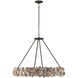 Oyster Shell 8 Light 38 inch Textured Bronze Chandelier Ceiling Light