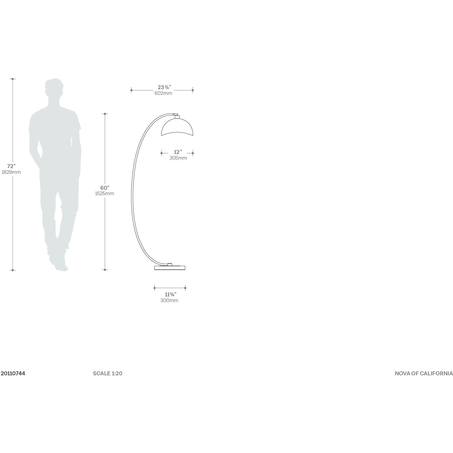 Luna Bella 60 inch 100.00 watt Weathered Brass and Black Arc Floor Lamp Portable Light